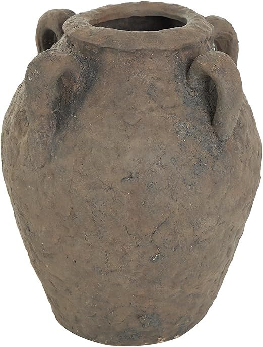 Deco 79 Ceramic Handmade Decorative Vase Textured Centerpiece Vase with Four Handles, Flower Vase... | Amazon (US)