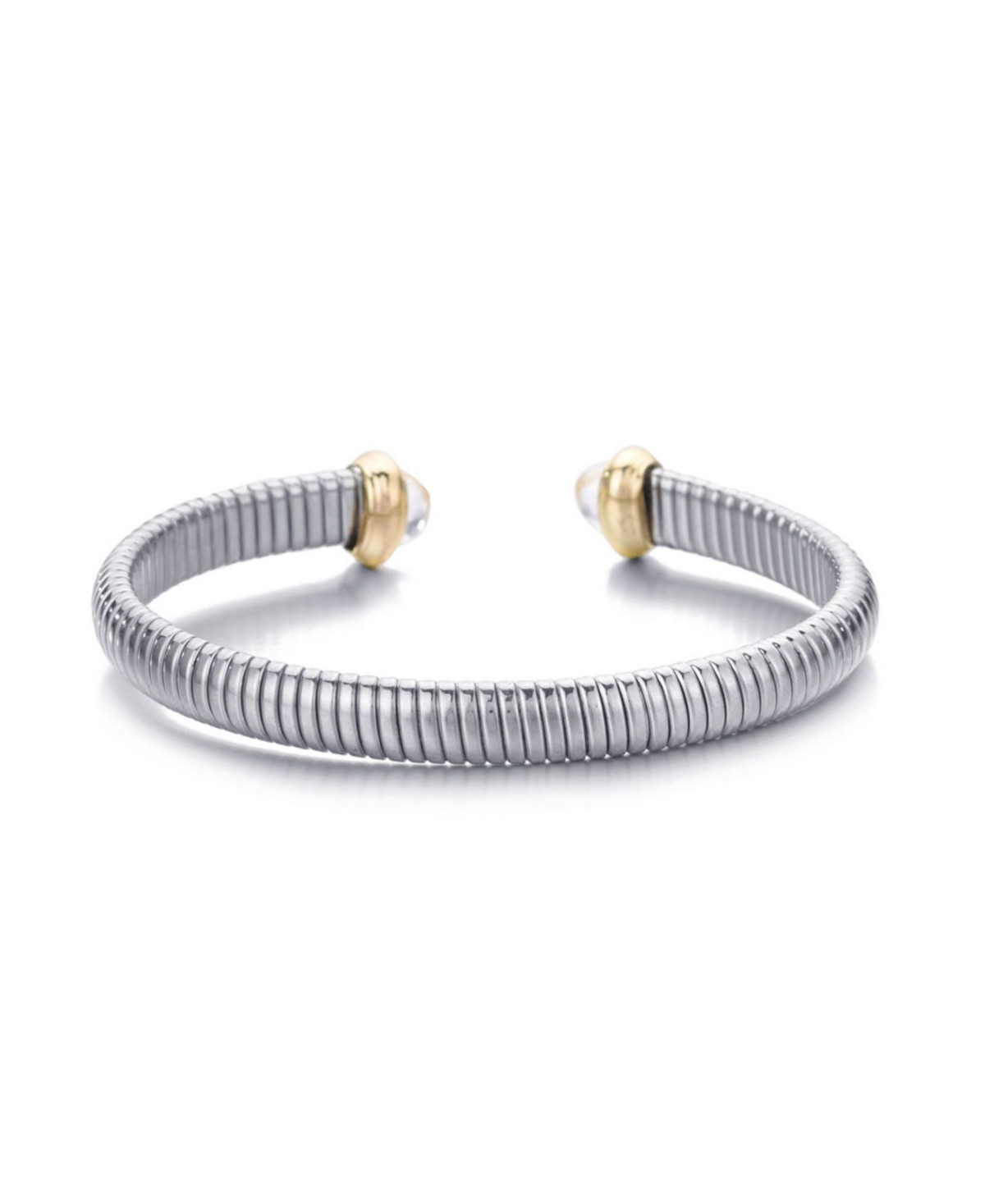 Adornia Silver Coil Clear Stones Cuff Bracelet - Silver | Macy's
