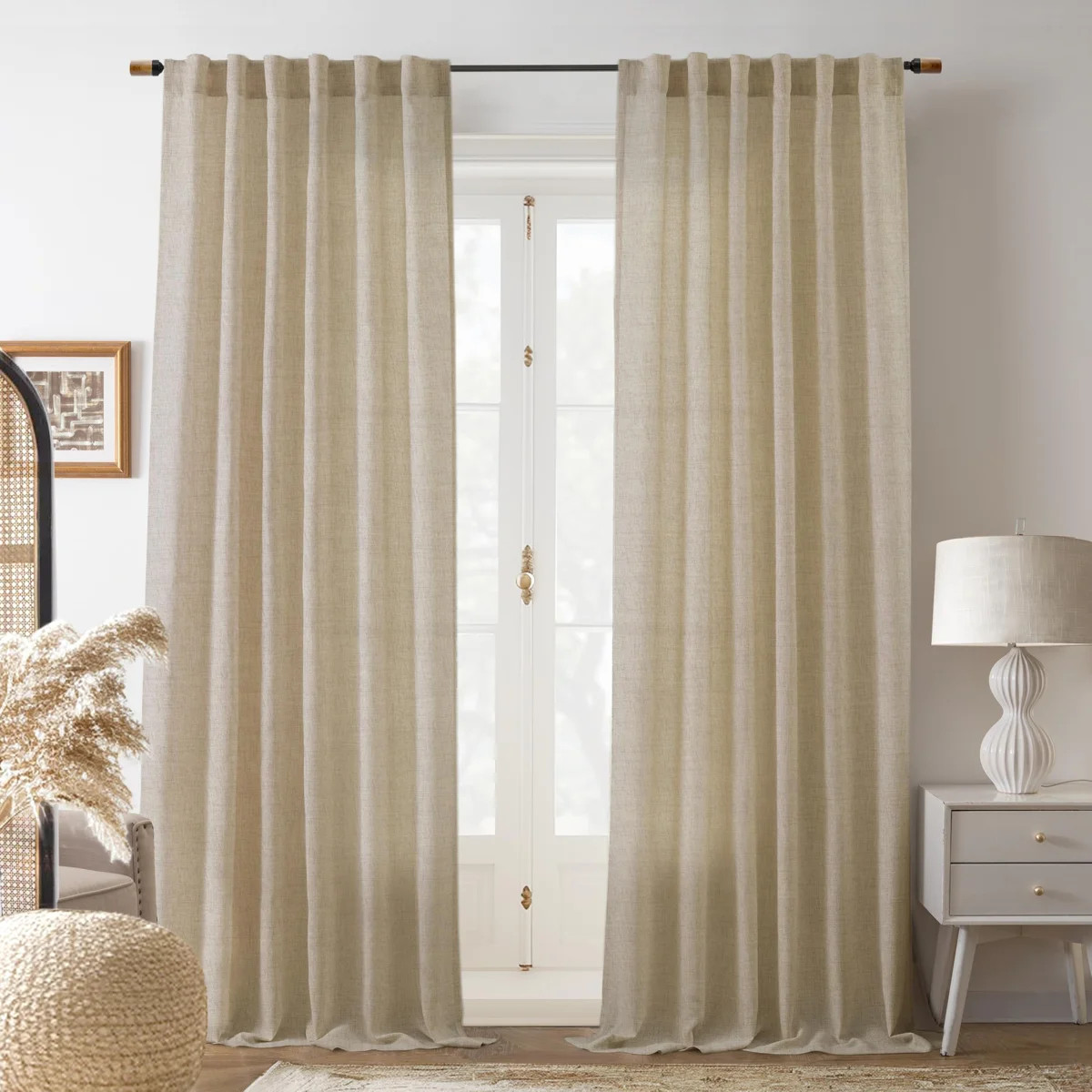Janie Rod Pocket Semi-Sheer Curtain Panel Pair (Set of 2) | Wayfair North America