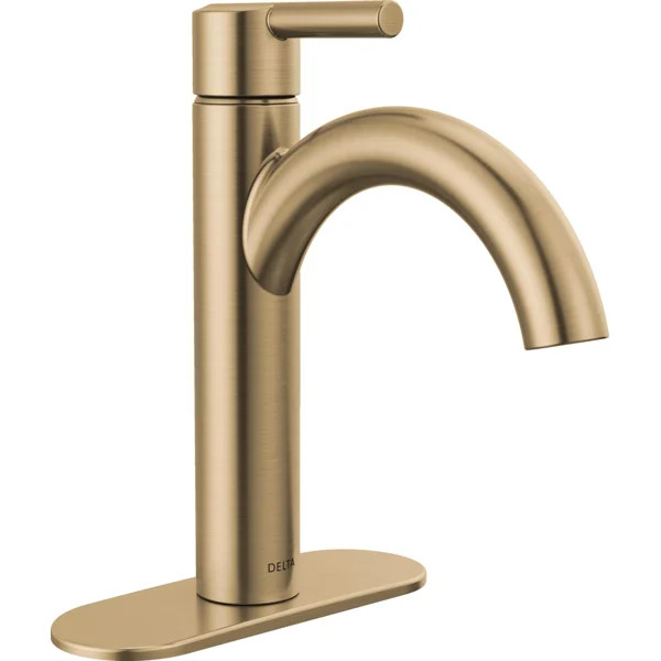 15749LF-CZ Nicoli Single Hole Bathroom Faucet with Drain Assembly, Single Handle Bathroom Sink Fa... | Wayfair North America