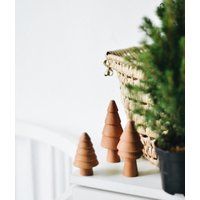 Hand Turned Christmas Mini Trees | Set Of 3 Pcs | Wood Set For Display | Etsy (US)