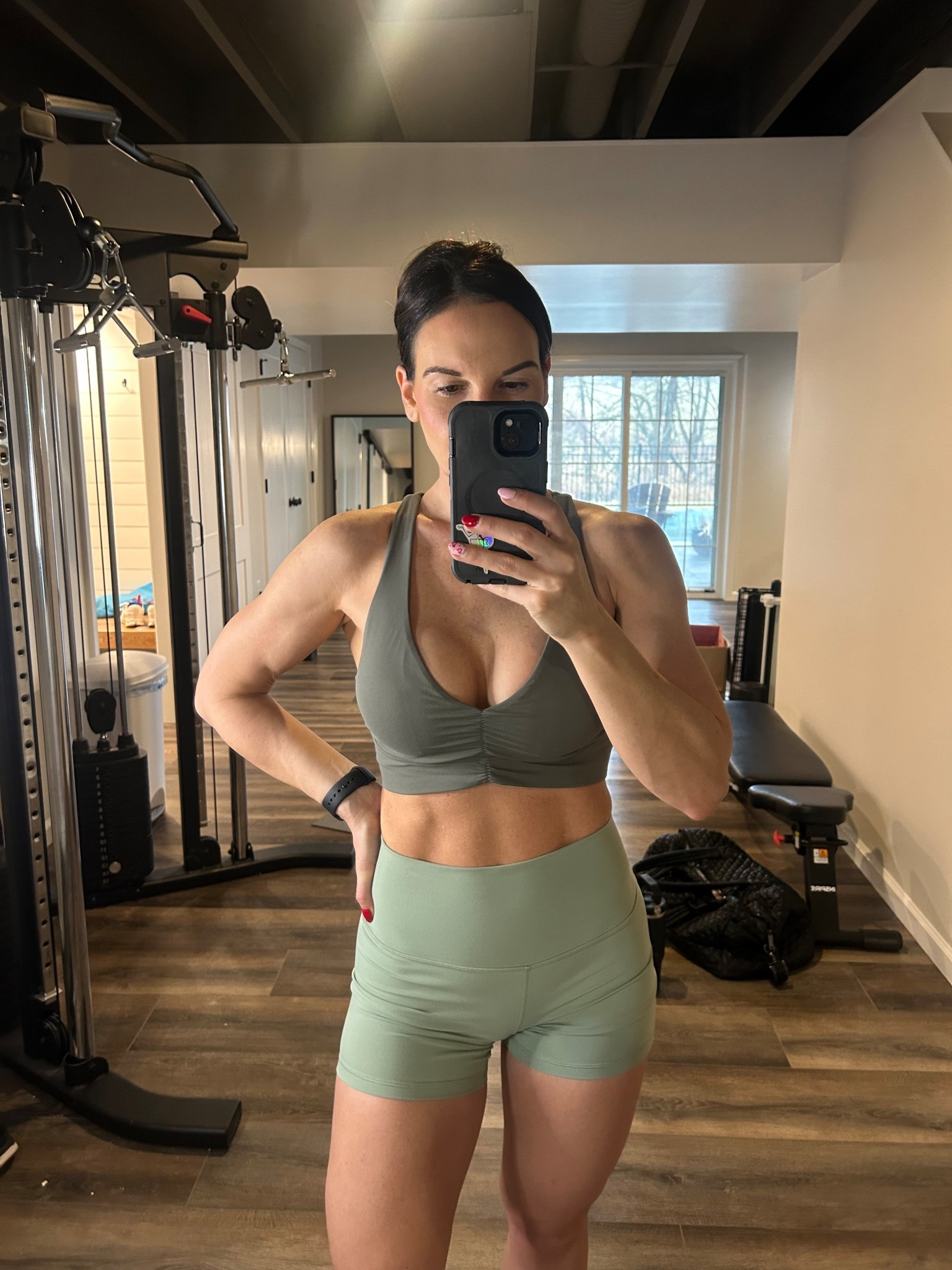 Wearing L in sports bra and M in shorts   

#LTKootd #LTKfitnessgoals #LTKActive