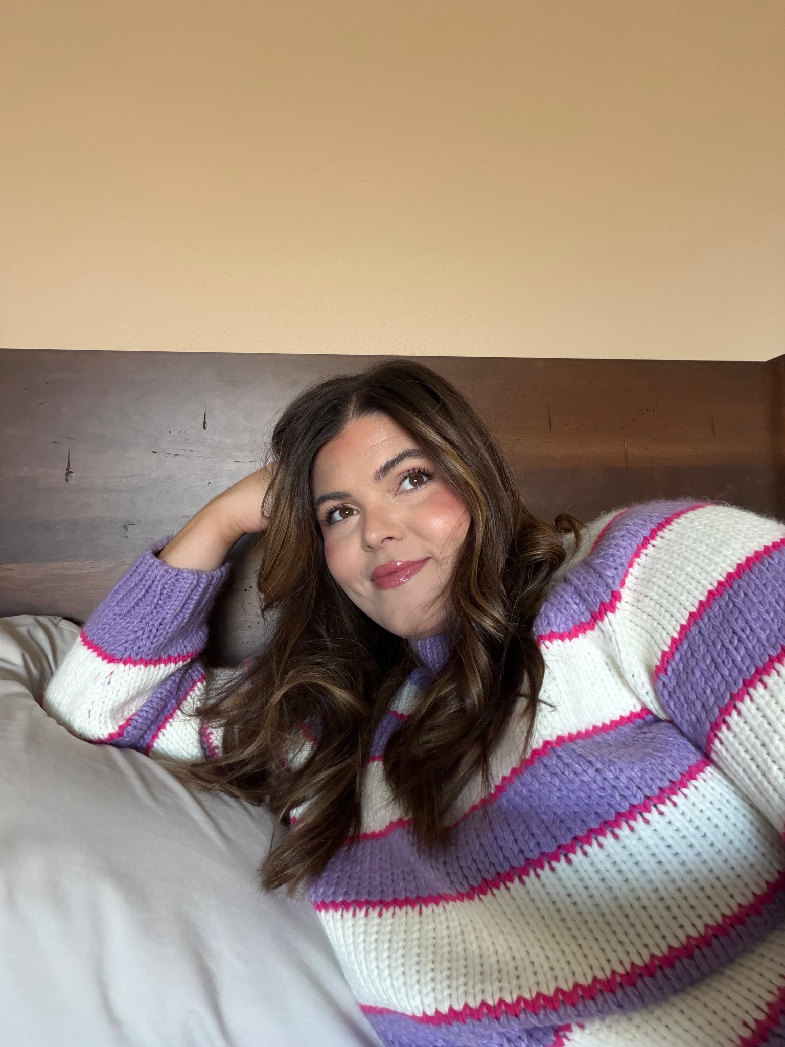 Amazon striped sweater! Fits a little cropped. Wearing size large 