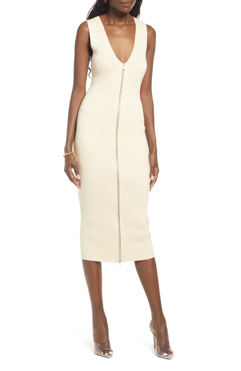 Zip-Up Sweater Midi Dress | Nordstrom