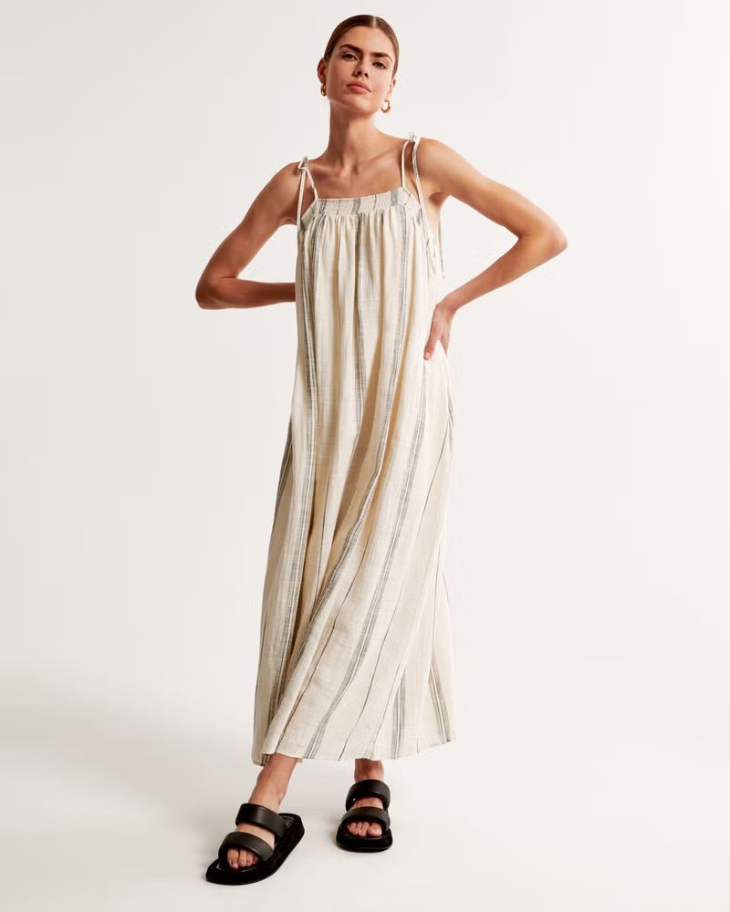 Women's Crinkle Cotton Maxi Dress | Women's Dresses & Jumpsuits | Abercrombie.com | Abercrombie & Fitch (US)