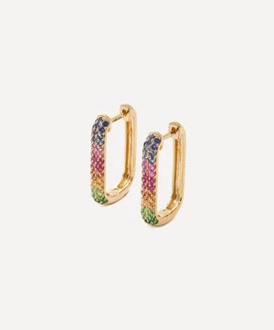 14ct Gold Rainbow Ombré Oval Hoop Earrings | Liberty London (UK)