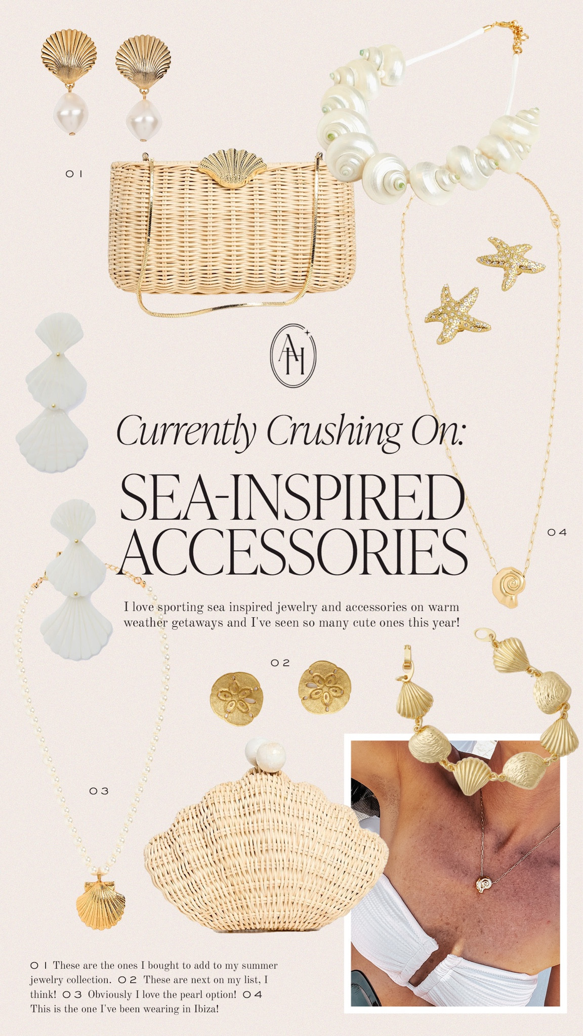 Nautical jewelry, nautical style, sea inspired jewelry, sea inspired accessories, seashell earrings, seashell necklaces, rattan bags, rattan purse

#LTKSeasonal #LTKFindsUnder100 #LTKItBag