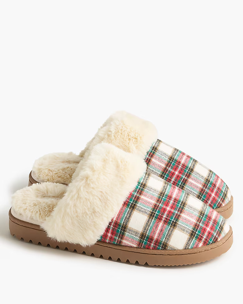 Tartan scuff slippers | J.Crew Factory