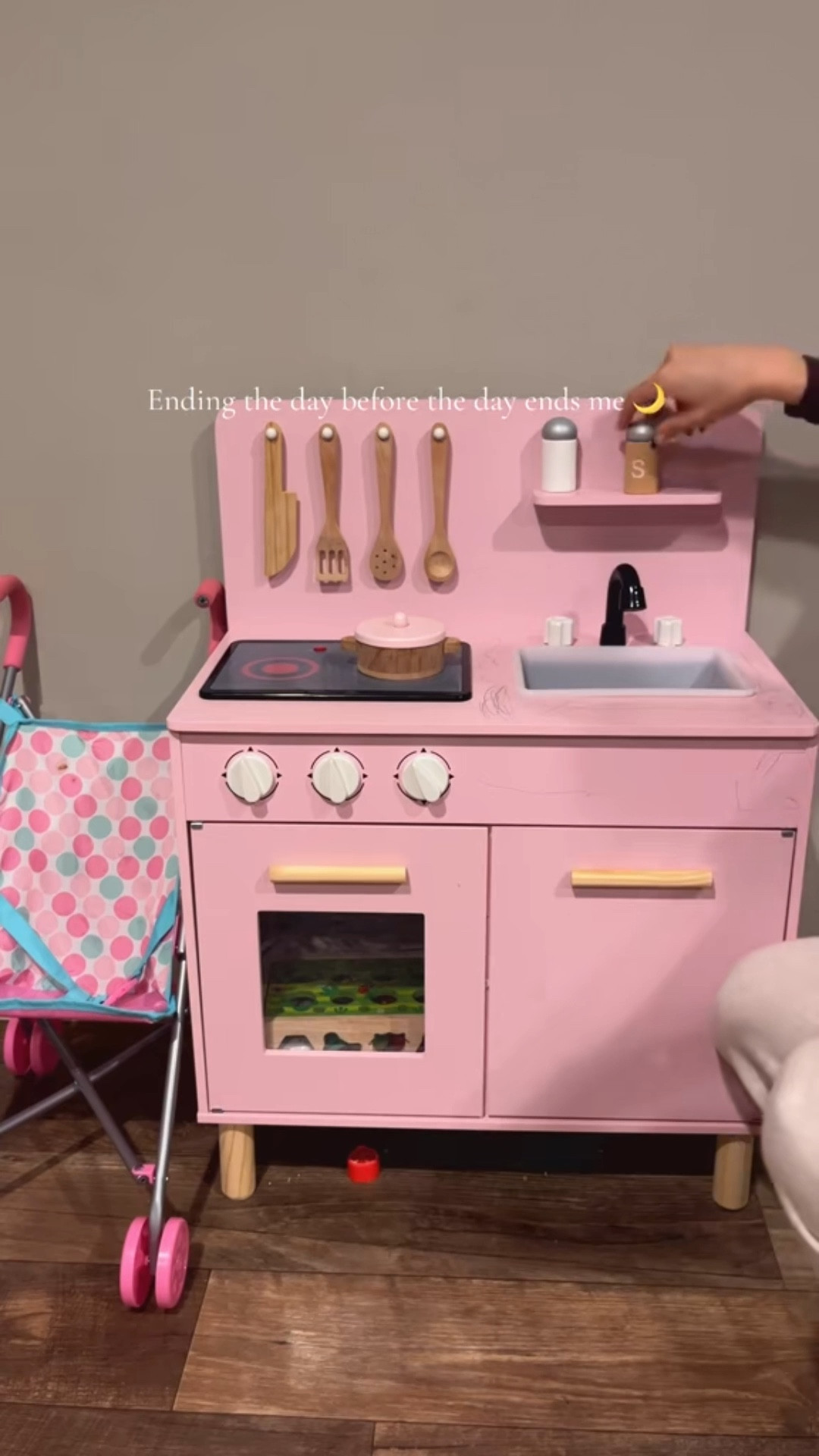 Resetting the day + cleaning my kitchen and my toddler’s kitchen 🤪 I love that it comes with the cutest little utensils and pot/pan and the pink is the cutest color! My toddler plays with it every single day! 

#LTKmomlife #LTKHome #LTKKids