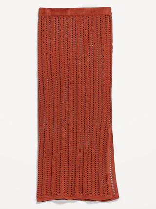 Open-Weave Seaside Cotton Column Maxi Skirt | Old Navy (US)