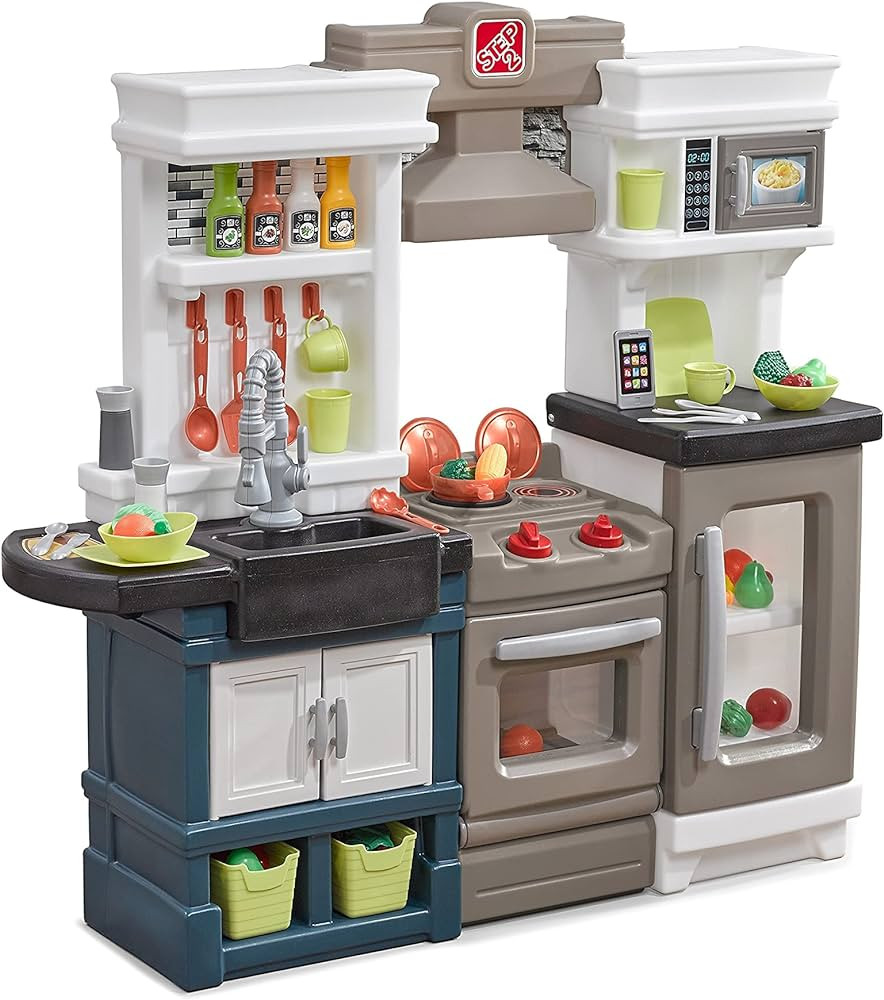Step2 Modern Metro Kitchen Set for Kids – Includes 30+ Toy Kitchen Accessories, Interactive Fea... | Amazon (US)