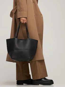 The Row - Park tote three leather tote bag - Black | Luisaviaroma | Luisaviaroma