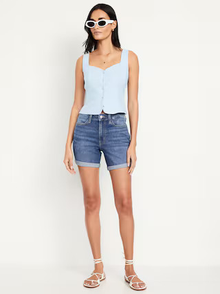 High-Waisted Wow Jean Shorts -- 5-inch inseam | Old Navy (US)