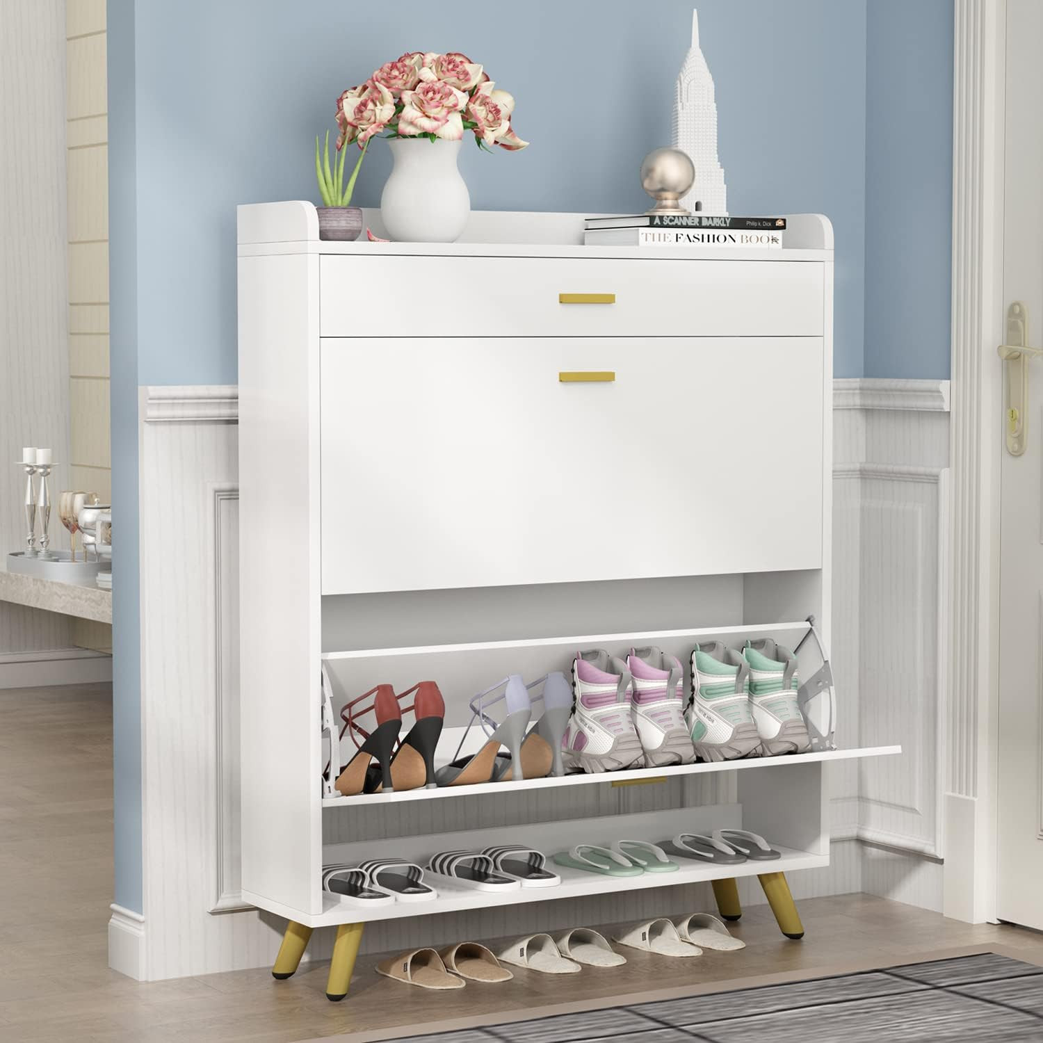 PAKASEPT 5-Tier Shoe Storage Cabinet,18-24 Pair Shoe Rack Organizer with Drawers for Entryway,Bed... | Amazon (US)