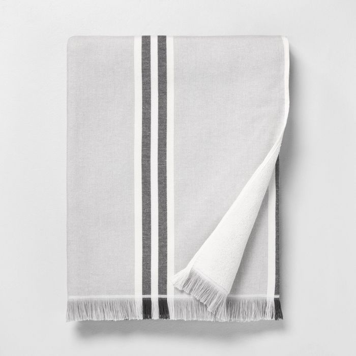 Stripe Beach Towel Black / Sour Cream - Hearth & Hand™ with Magnolia | Target