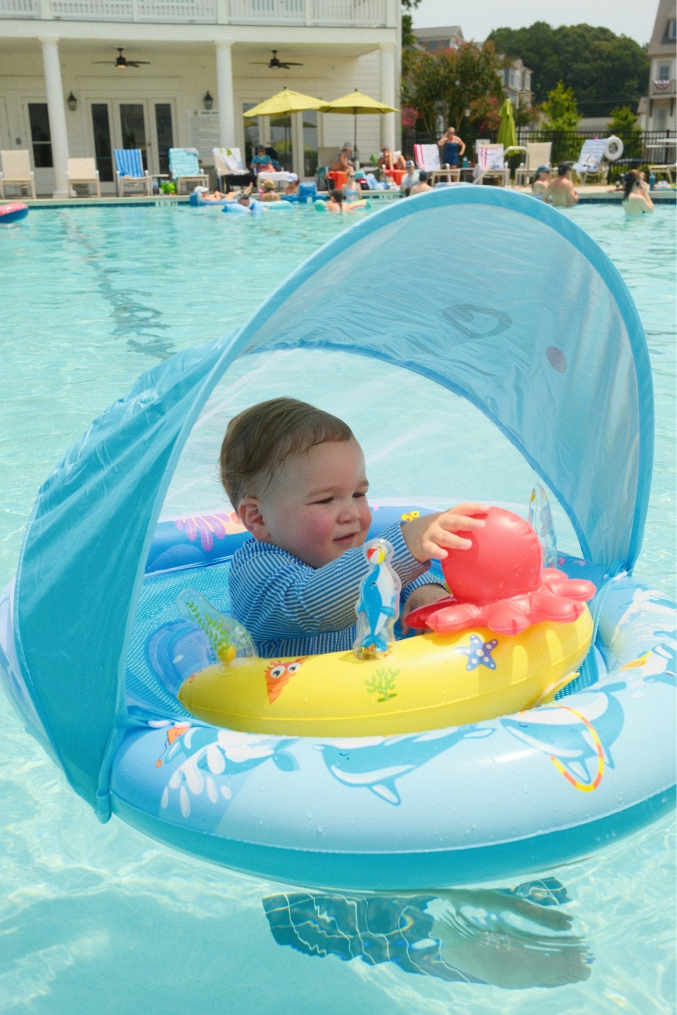 Baby/toddler pool floaty has been a huge hit this summer! Keeps my son entertained and relaxed while in the pool 🤍

#LTKSwim #LTKKids #LTKBaby