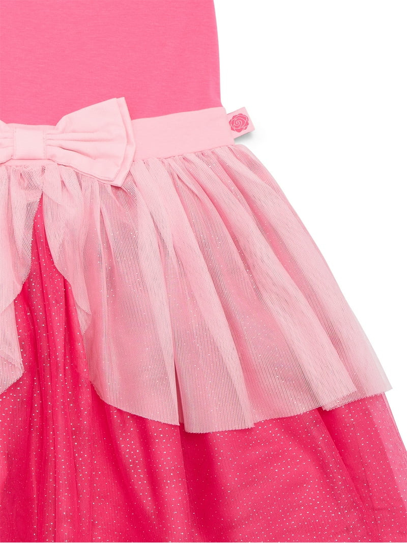 Disney Princess Girls Sleeping Beauty Aurora Cosplay Dress with Short Puff Sleeves, Sizes 4-12 | Walmart (US)
