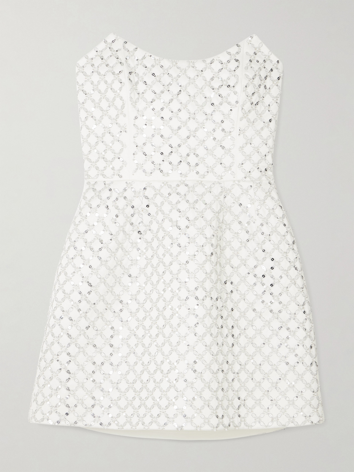Rebecca Vallance - Alix Embellished Twill Mini Dress - Ivory | NET-A-PORTER (US)