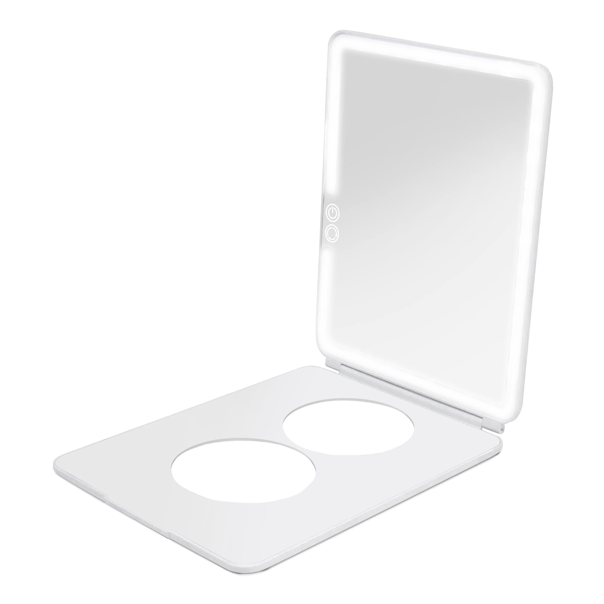 Vanity Planet Handheld Makeup Mirror with Lights, Pose 2.0 (Grey) - Light Up Travel LED Mirror with 3X & 5X Magnification - Dimmable Lighting & Micro-USB Rechargeable Lighted Compact Mirror | Amazon (US)