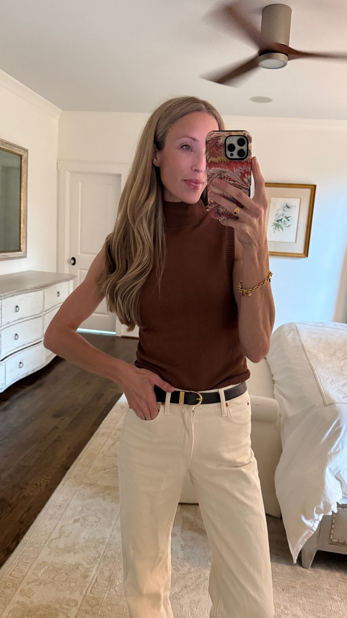 This sleeveless knit is even better in person (texture, color, and fit) and it’s under $200. Great transitional piece you can style now through November! Wearing S knit, 25 jeans.

#LTKootd #LTKgrwm #LTKSeasonal