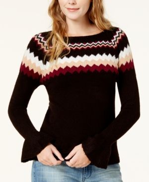 kensie Fair Isle Bell-Sleeve Sweater | Macys (US)