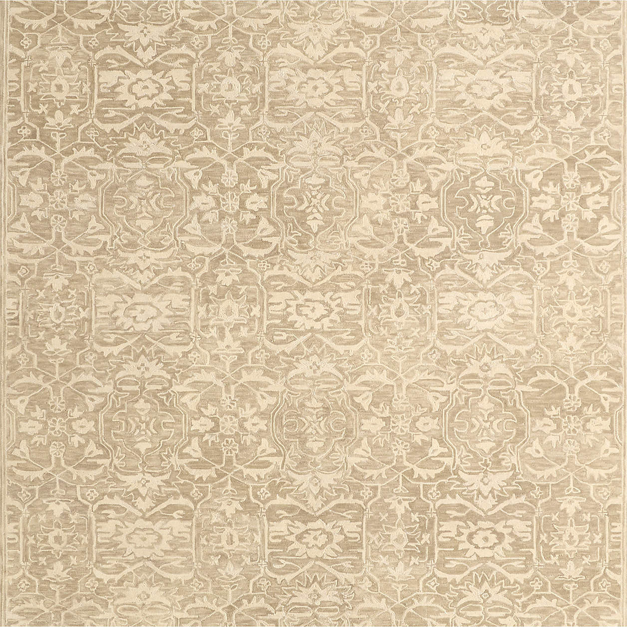 Rennes Wool Traditional Hand-Tufted Taupe Area Rug 8'x10' | Crate & Barrel | Crate & Barrel