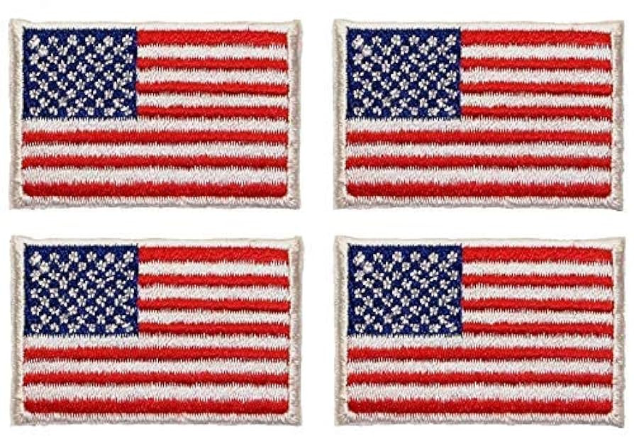 Pack 4 Small US Flag Embroidered Iron on Patch Sew on Patch USA United States of America Flag Pat... | Amazon (US)