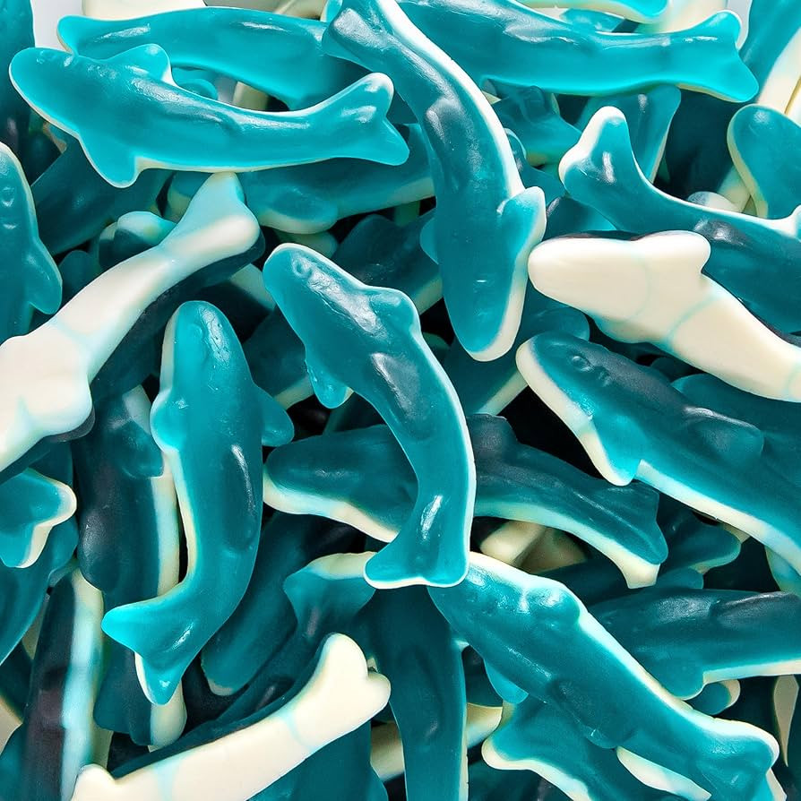 Blue Sharks Gummy Candy |2-Pound Bag | Made with Real Fruit Juice | Amazon (US)