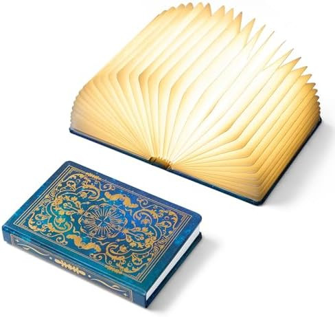 Book Lovers Gifts BookLamp - 5 Color Lights, 1200mAh Battery, Foldable Paper Lamp as Book Decor &... | Amazon (US)