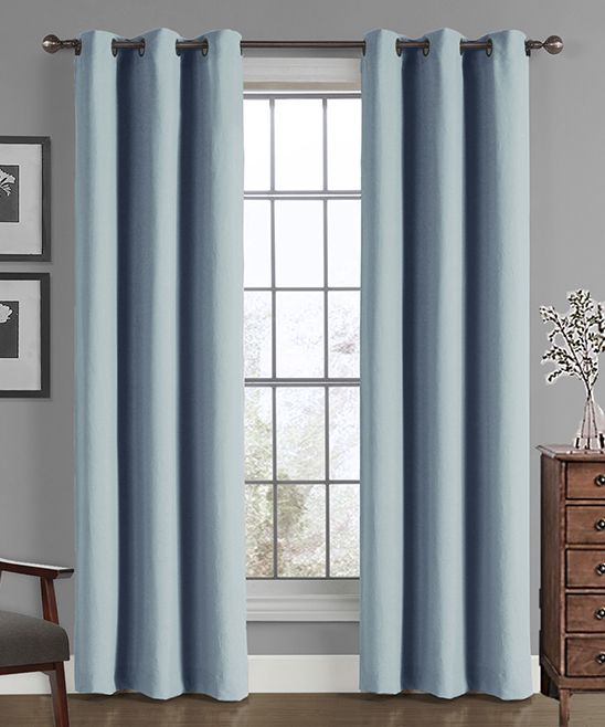 Blue Solid Curtain Panel - Set of Two | zulily