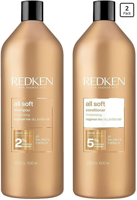 Redken All Soft Shampoo and Conditioner Set - Gently Cleanses and Softens, Moisturizing and Hydra... | Amazon (US)