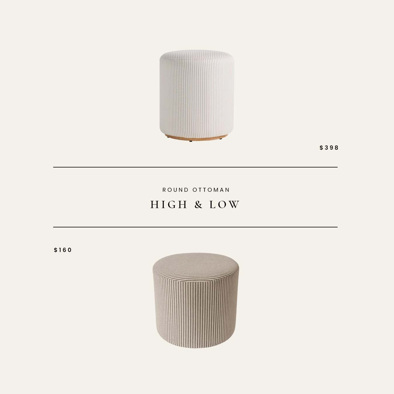 High / Low : Round Ottoman

#LTKHome