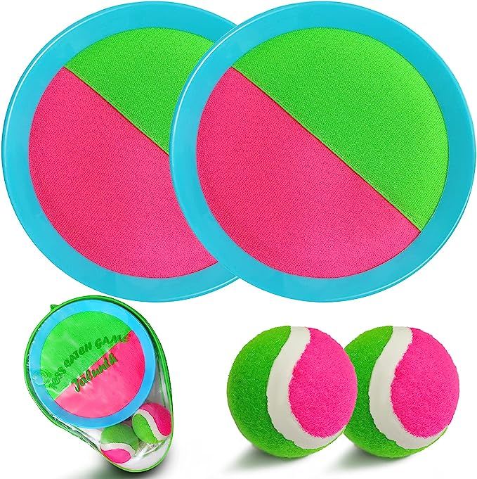 Ball Catch Set Game Toss Paddle - Beach Toys Back Yard Outdoor Games Lawn Backyard Target Throw C... | Amazon (US)