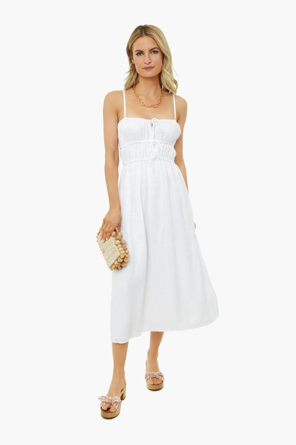 White Francesca Midi Dress | Tuckernuck (US)