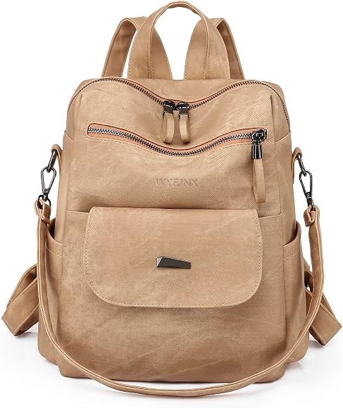 PU Leather Backpack Purse for Women Fashion Multipurpose Design Handbag Ladies Shoulder Bags Trav... | Amazon (US)