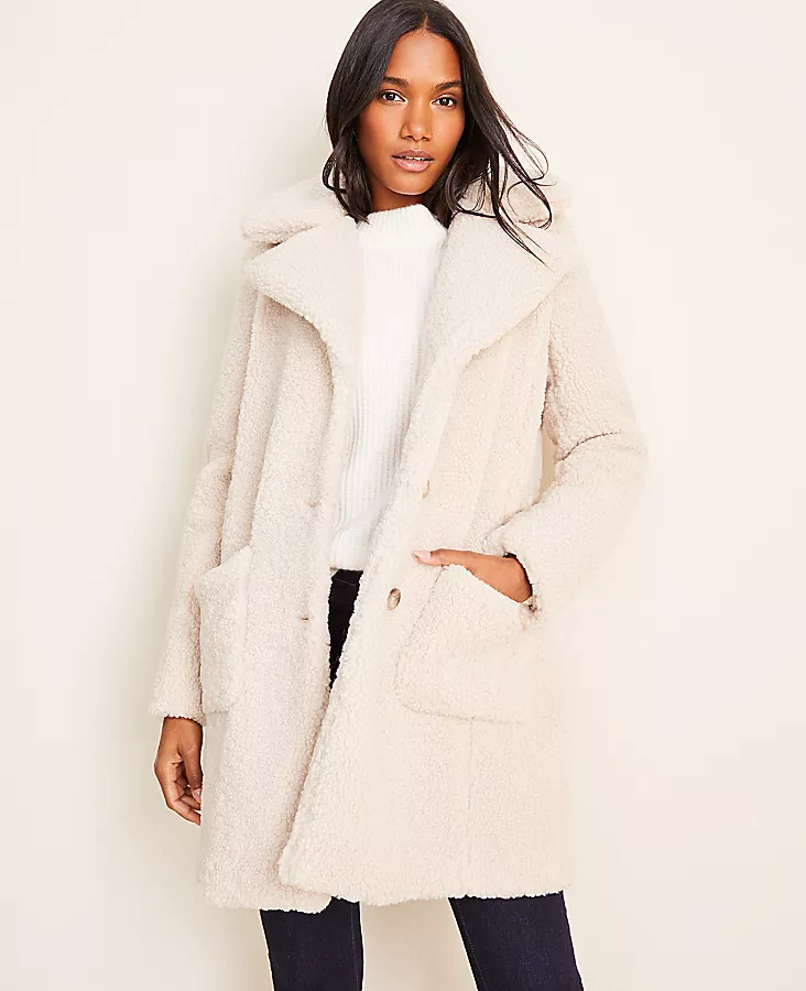 >Teddy Patch Pocket Coat | Ann Taylor (US)