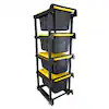 HDX 4 Tier Plastic Shelving Tote Stacker with Casters in Black (24.8 in. W x 78.1 in. H x 29.6 in. D) 999-TS27-HDX | The Home Depot