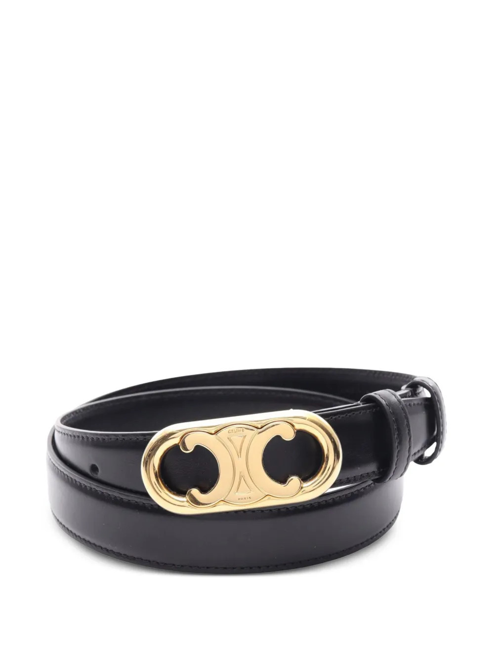 Celine Pre-Owned 2010s Triomphe leather belt - Black | Farfetch Global