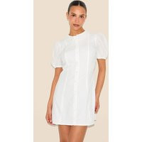 Petite White Textured Pleated Mini Dress | PrettyLittleThing US