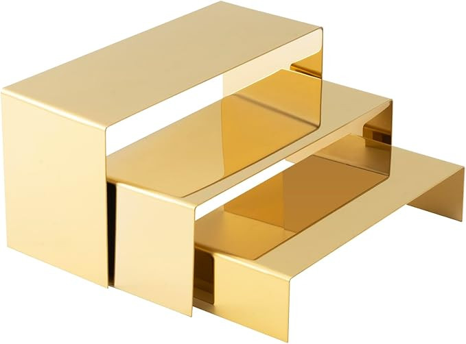 Purse Display Stand Set of 3, Gold Stainless Steel Handbag Holders, Heavy Duty Metal Riser Stands... | Amazon (US)