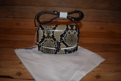 NWT Authentic JIMMY CHOO Snake Printed Leather Mini Crossbody Bag Logo Gunmetal | eBay | eBay US