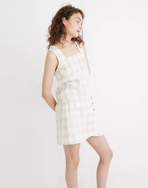 Linen-Blend Sunside Button-Back Top: Undyed Edition | Madewell