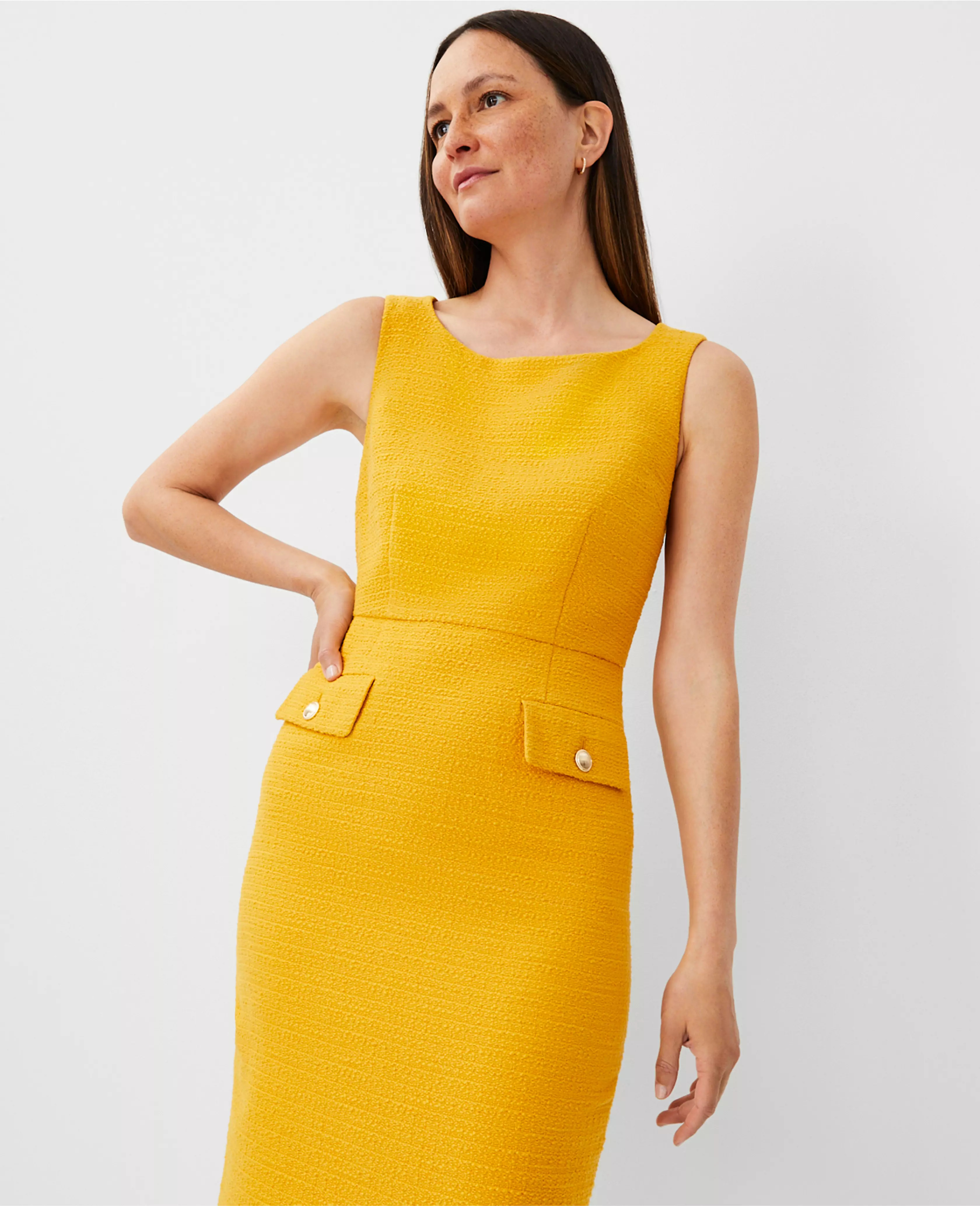Petite Tweed Pocket Sheath Dress | Ann Taylor (US)