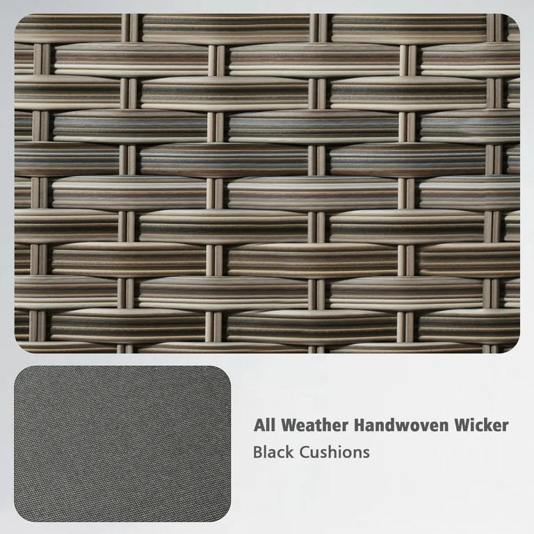 Ovios 3 Pieces Patio Furniture Set 2 Swivel Rocking Chairs Wicker Glider Chairs with Side Table f... | Walmart (US)