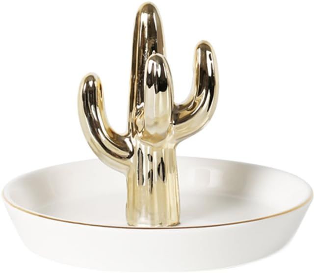 SOCOSY Cute Ceramic Cactus Ring Holder Jewelry Holder Trinket Tray Ring Dish for Earring Bracelet... | Amazon (US)