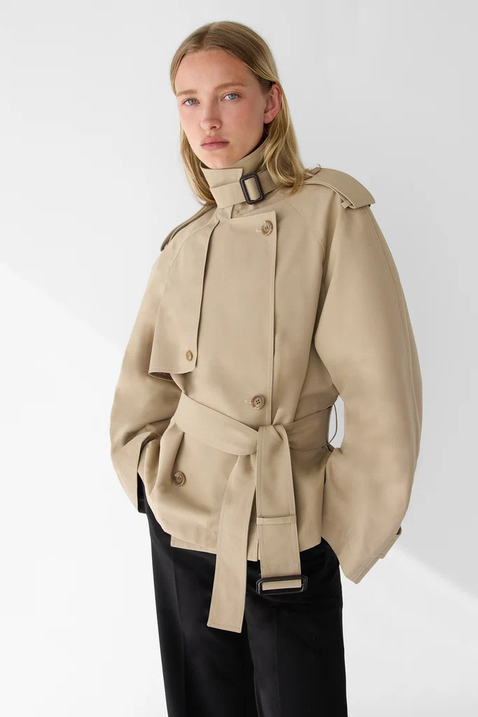 SHORT BELTED TRENCH COAT | OAK + FORT