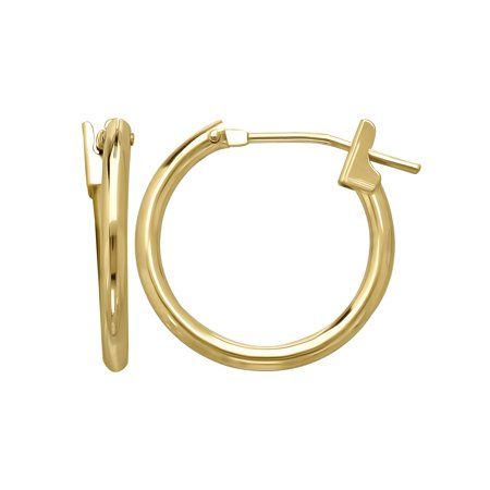 Brilliance Fine Jewelry - 14K Yellow Gold 1.5mm x 15mm Hoop Earrings - Walmart.com | Walmart (US)