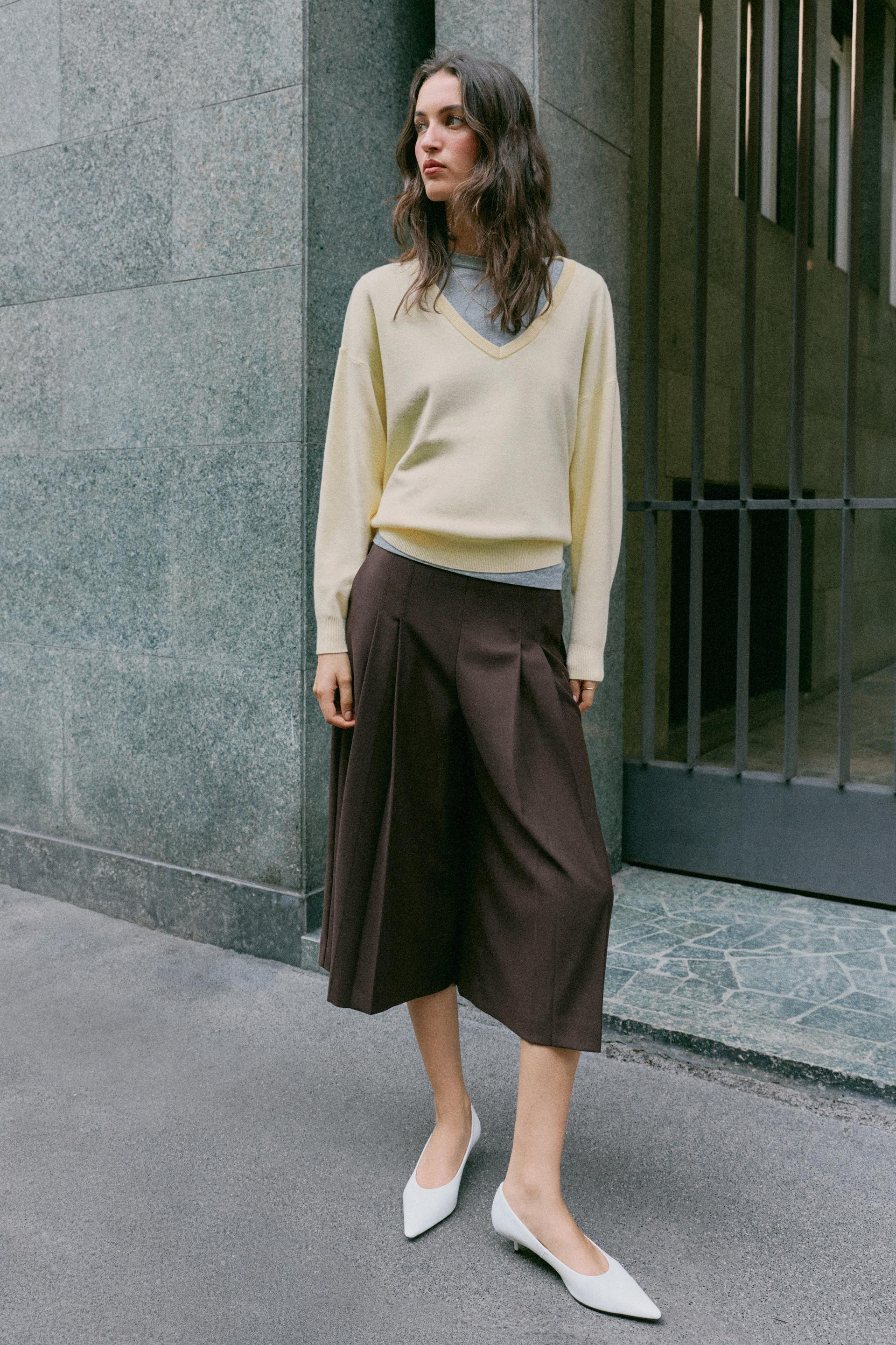 Zara - Wool Knit Sweater - Women - Taupe Brown - Women | Zara US