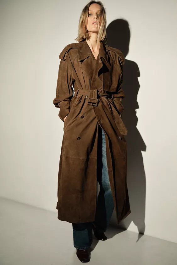 100% SUEDE LEATHER TRENCH COAT ZW COLLECTION LIMITED EDITION | Zara UK