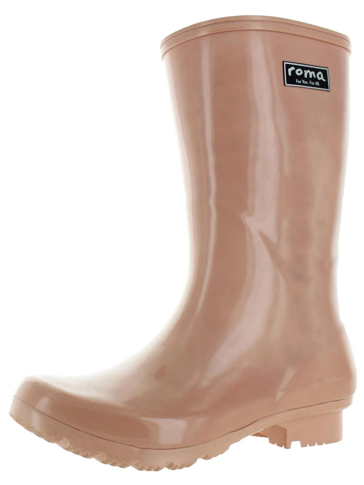 Roma Women's Emma Mid Natural Rubber Waterproof Rain Boots Pink Size 6 | Walmart (US)